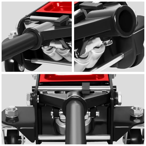 DNA MOTORING Floor Jack 3 Ton (6000 lbs) Capacity, Fast Lift Service Jack Low Profile Steel Heavy Duty Hydraulic Car Jack, Lifting Range 3"-20", Black, TOOLS-00475-BK