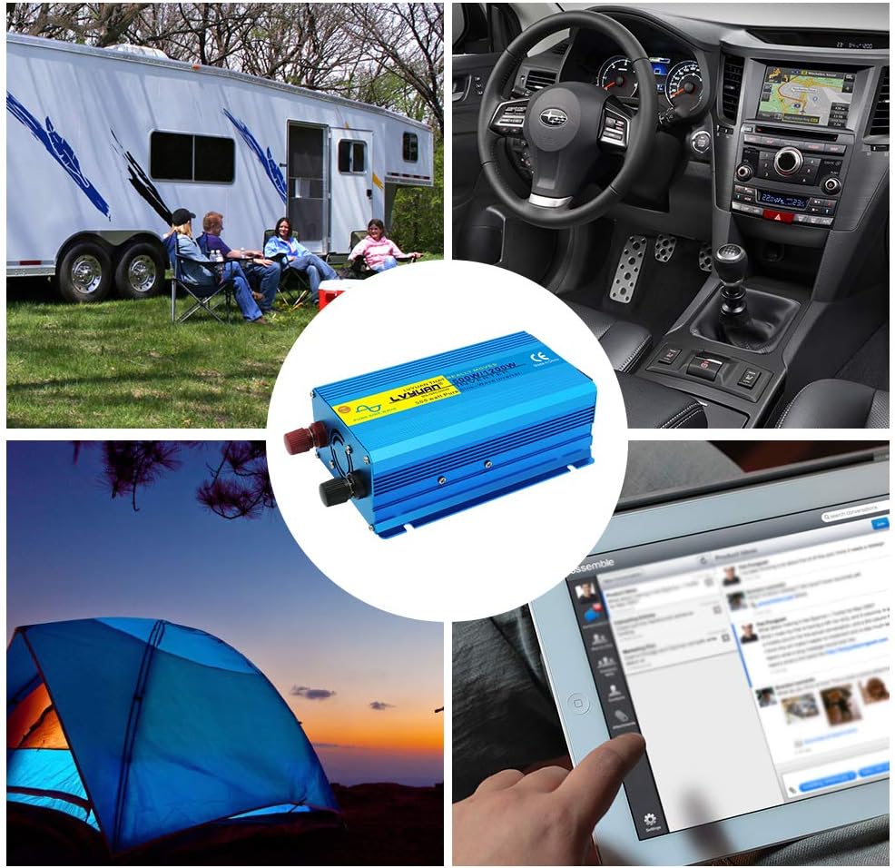 Cantonape Pure Sine Wave Inverter 4000W Power Inverter 24V to 110V DC to AC with LED Display Remote Controller for Truck RV Home Solar System