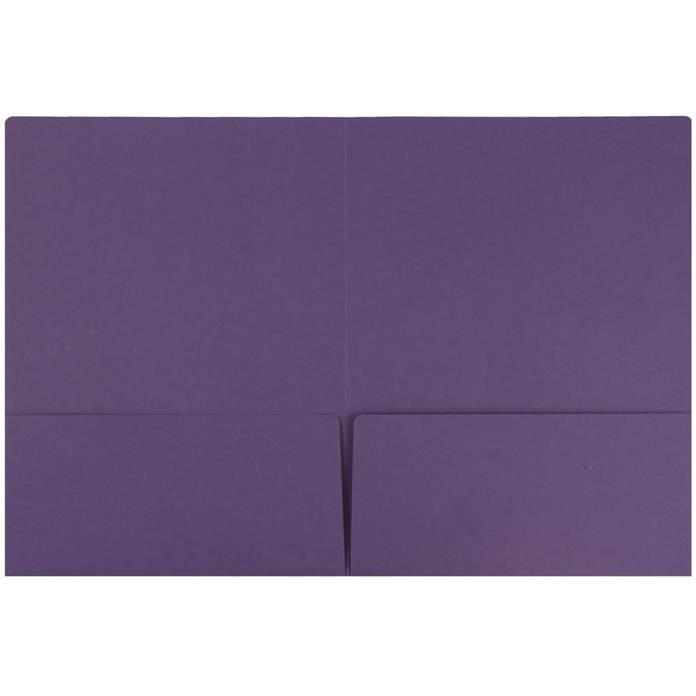 Jam Matte Two Pocket Folders, Dark Purple, 50/Pack, Size: 9 x 12