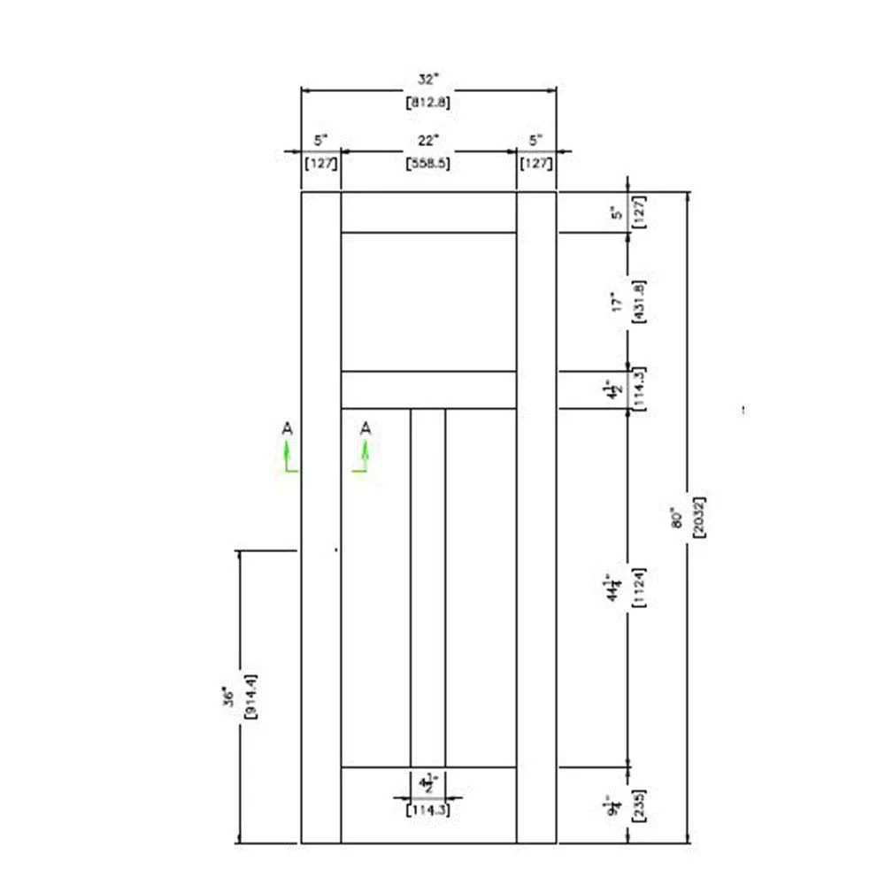 Krosswood Doors 32 in. x 80 in. Rustic Knotty Alder 3-Panel Unfinished Wood Front Door Slab