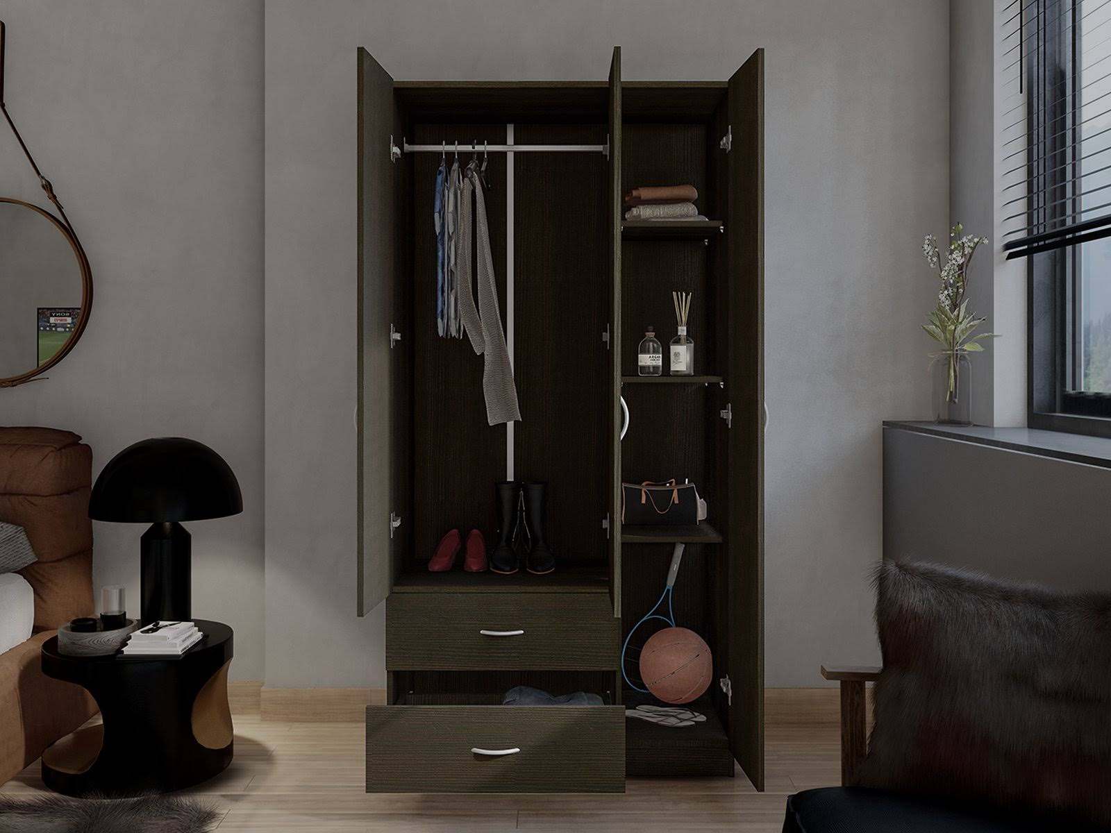Eureka 3 Door Armoire Espresso