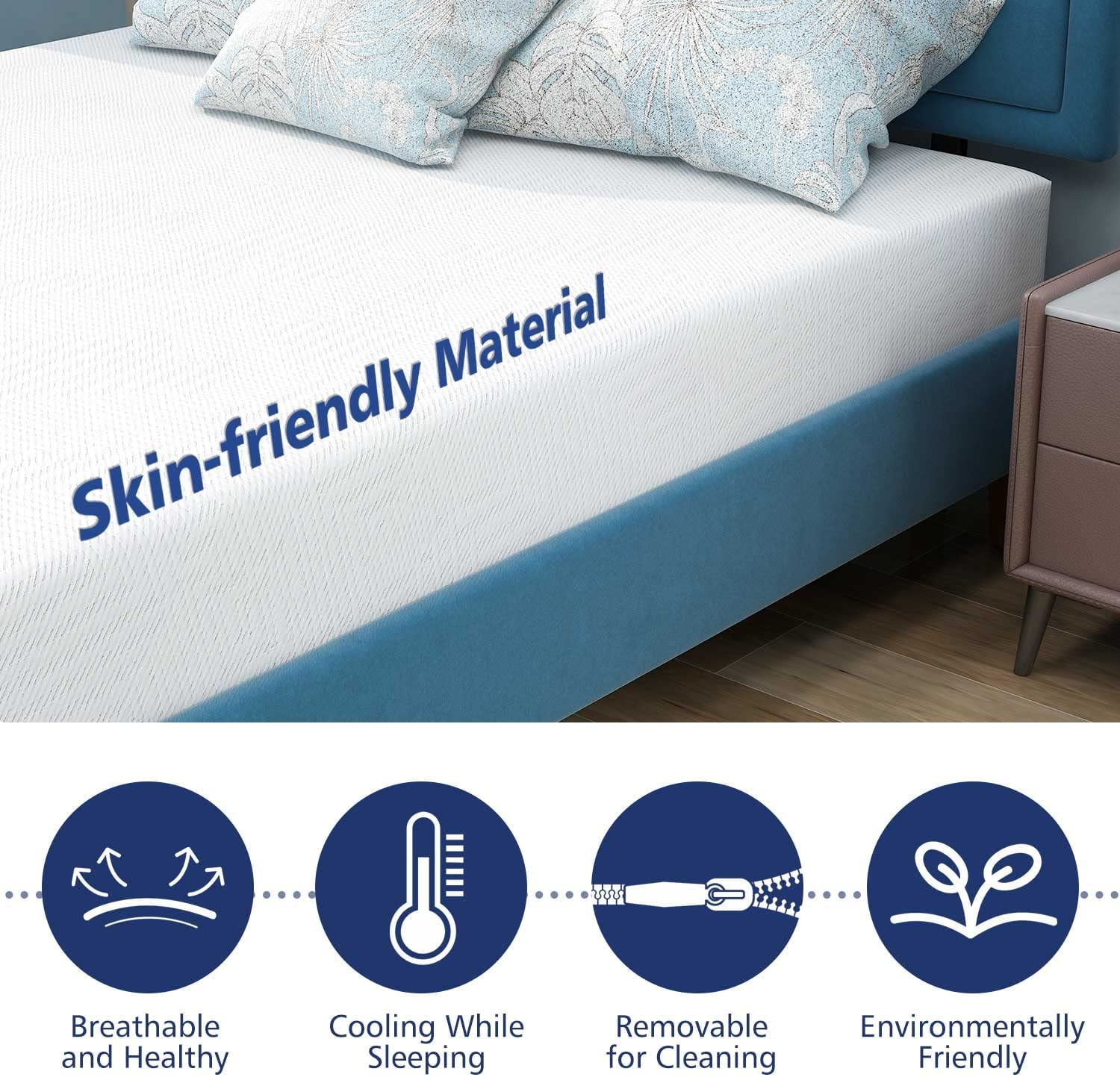 6" Full Mattress - Memory Foam Mattress 5-Layer Comfort Supportive Medium-Firm Mattress in a Box with Breathable Cover, Made in USA, CertiPUR-US Certified for Single Bed Guest Room