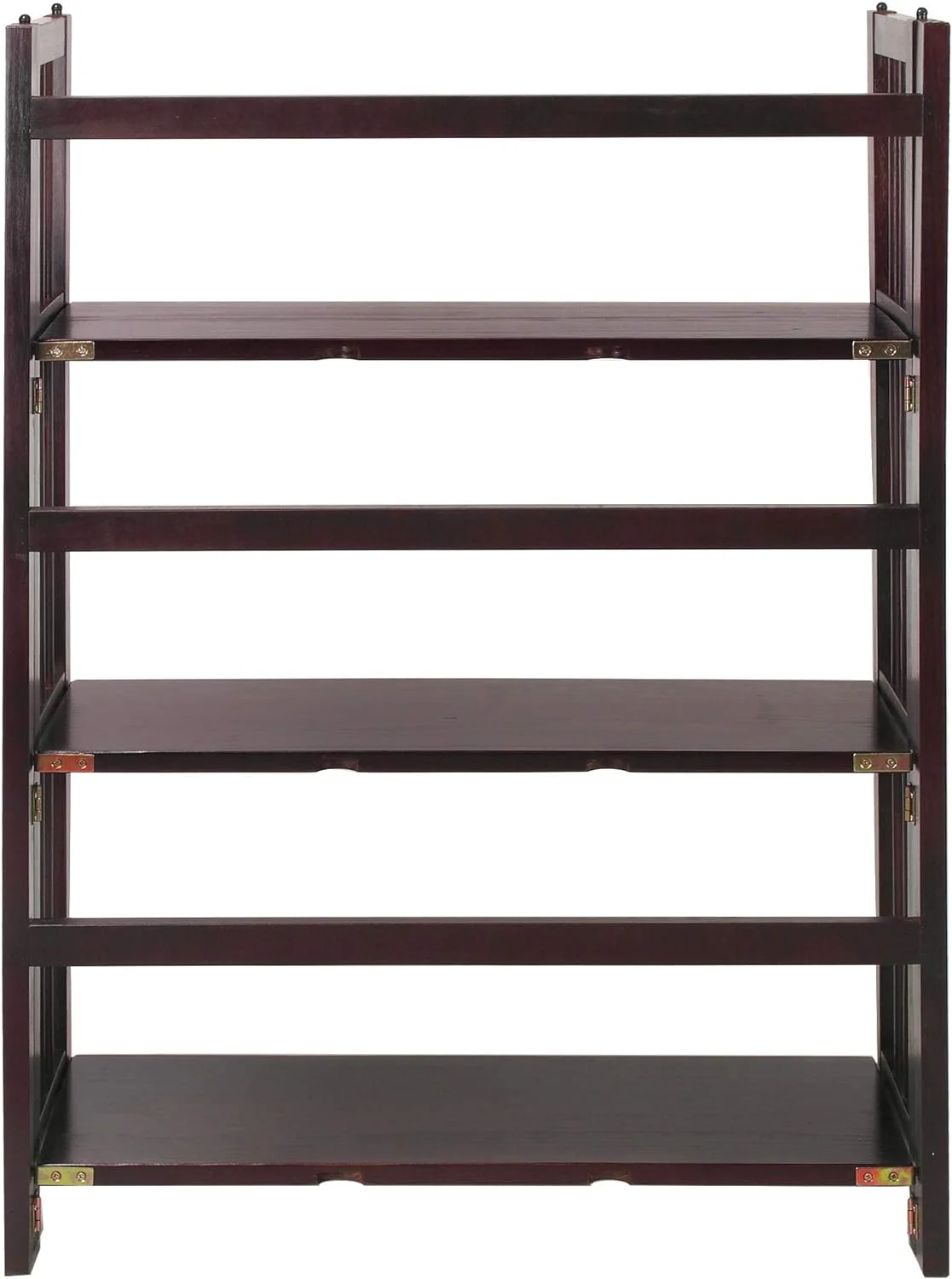 3 Shelf Folding Stackable Bookcase, 27.5" Wide, Espresso - Curated Treasures Market