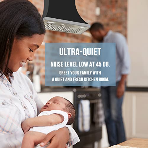 Range Hood Insert/Built-in 30 Inch,Ultra Quiet,Powelful Suction Stainless Steel Ducted Kitchen Vent Hood with LED Lights and Dishwasher Safe Filters, 3-Speeds 600 CFM