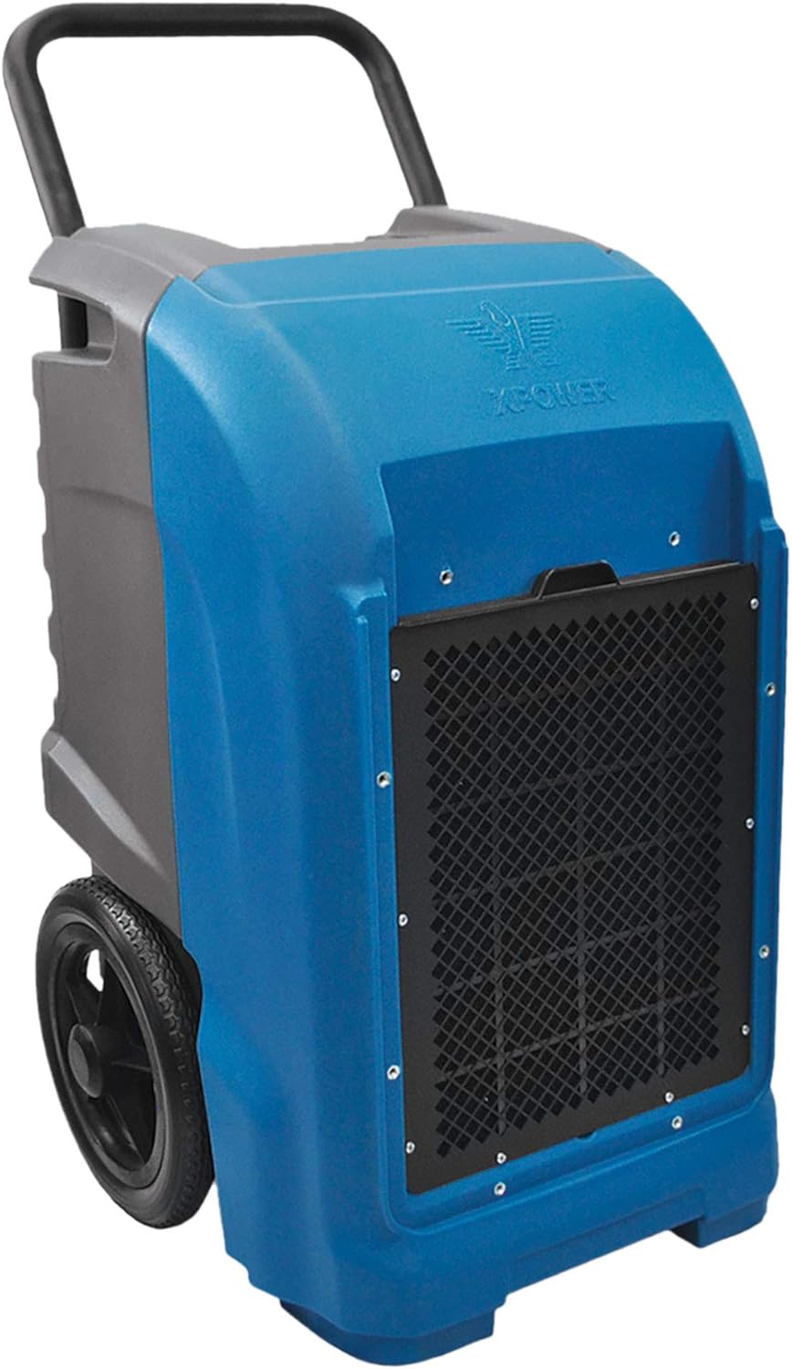 XPOWER XD-125 Industrial Commercial Dehumidifier Dry basements, Large Rooms, Work Sites, Storage Facilities - 125-Pints/15-Gallons a Day- Blue (8 pack)