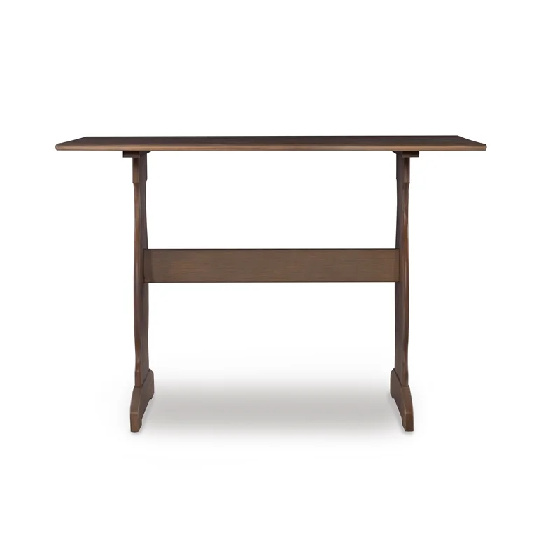 Pemberly Row Transitional Wood Corner Nook Dining Set in Brown