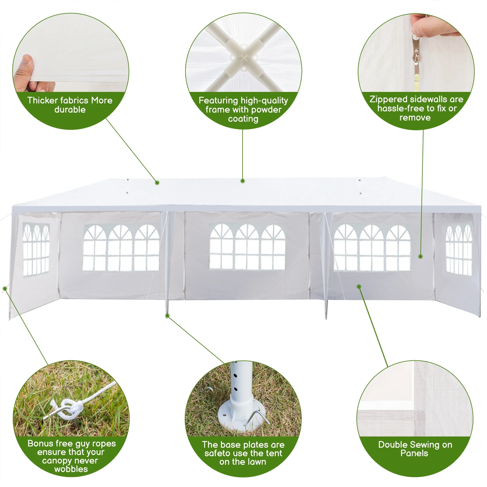 Zimtown 10'X30' Outdoor Canopy Party Wedding Tent Garden Tent Gazebo Pavilion Cater Event