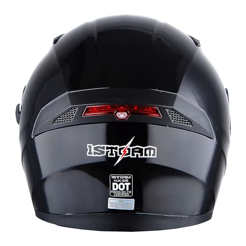 1Storm Motorcycle Full Face Dual Visor Helmet Bundle with Spoiler and Motorcycle Bluetooth Headset: HJK316 Matt Black