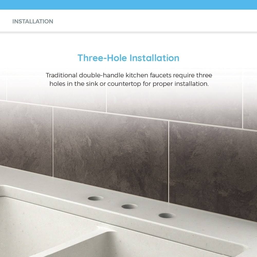 Sir Faucet 7142-BN Brushed Nickel Double Handle Kitchen Faucet