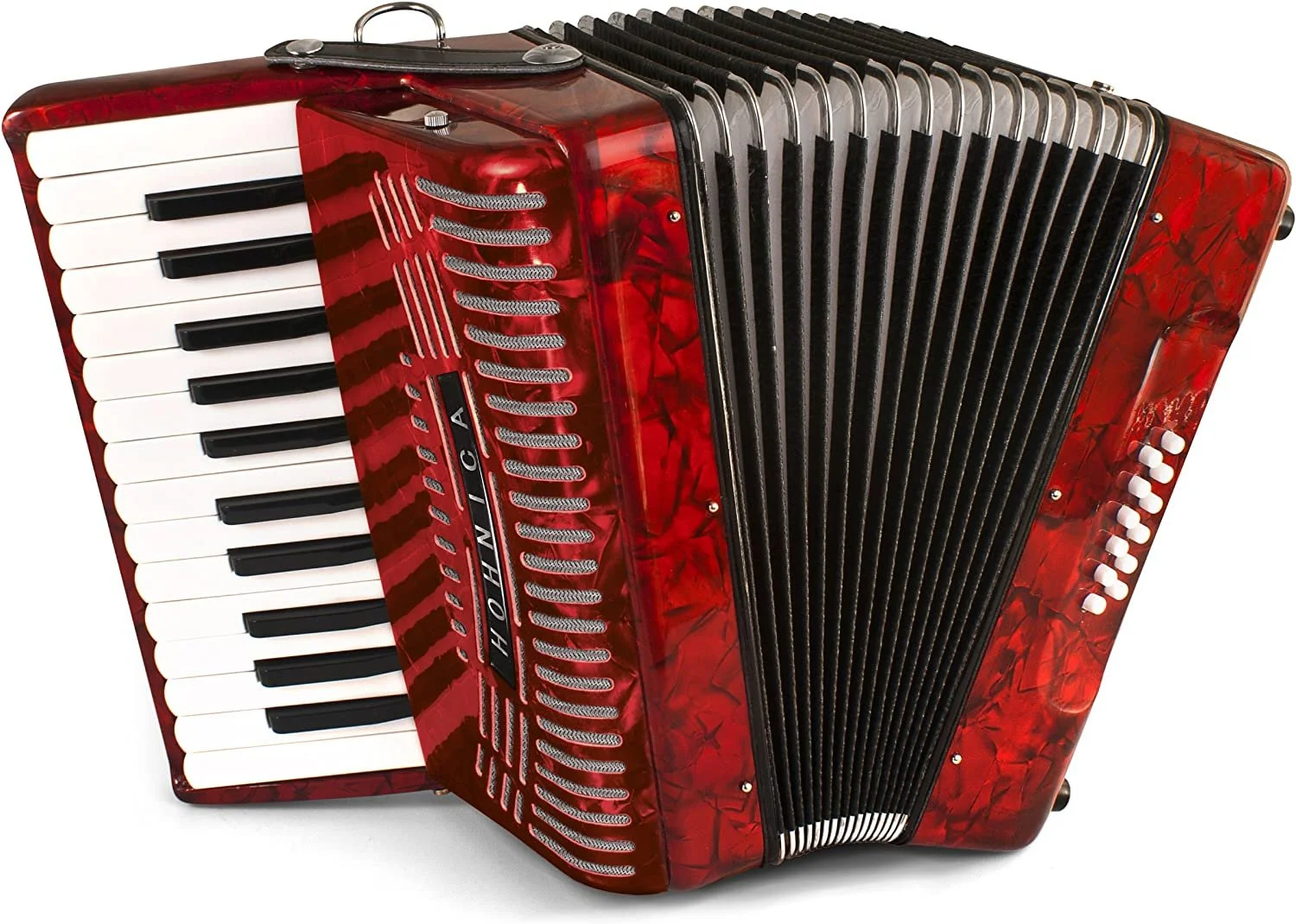 Hohner Accordions 1303-RED 12 Bass Entry Level Piano Accordion, Red - Curated Treasures Market