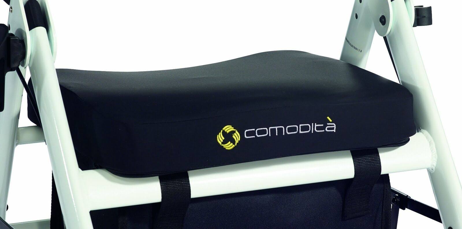 Comodita Prima Special Rollator Walker with Exclusive 16x22 Wide Ultra Comfortable Orthopedic Seat, Removable Cup Holder and Can