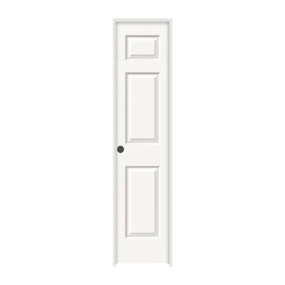 JELD-WEN 18 in. x 80 in. Colonist White Painted Right-Hand Textured Molded Composite MDF Single Prehung Interior Door
