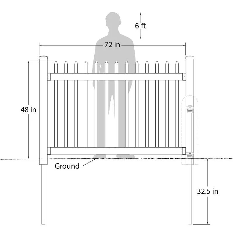 Wam Bam Fence No-Dig Permanent 4ft x 6ft Nantucket Fence with Post Anchor & Cap
