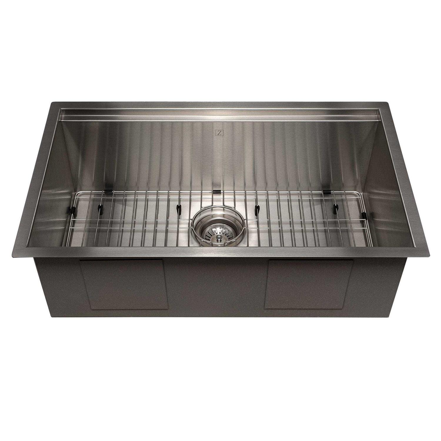 ZLINE 33 Garmisch Undermount Single Bowl Kitchen Sink with Bottom Grid and Accessories - Shop Hardware Tools Online Store