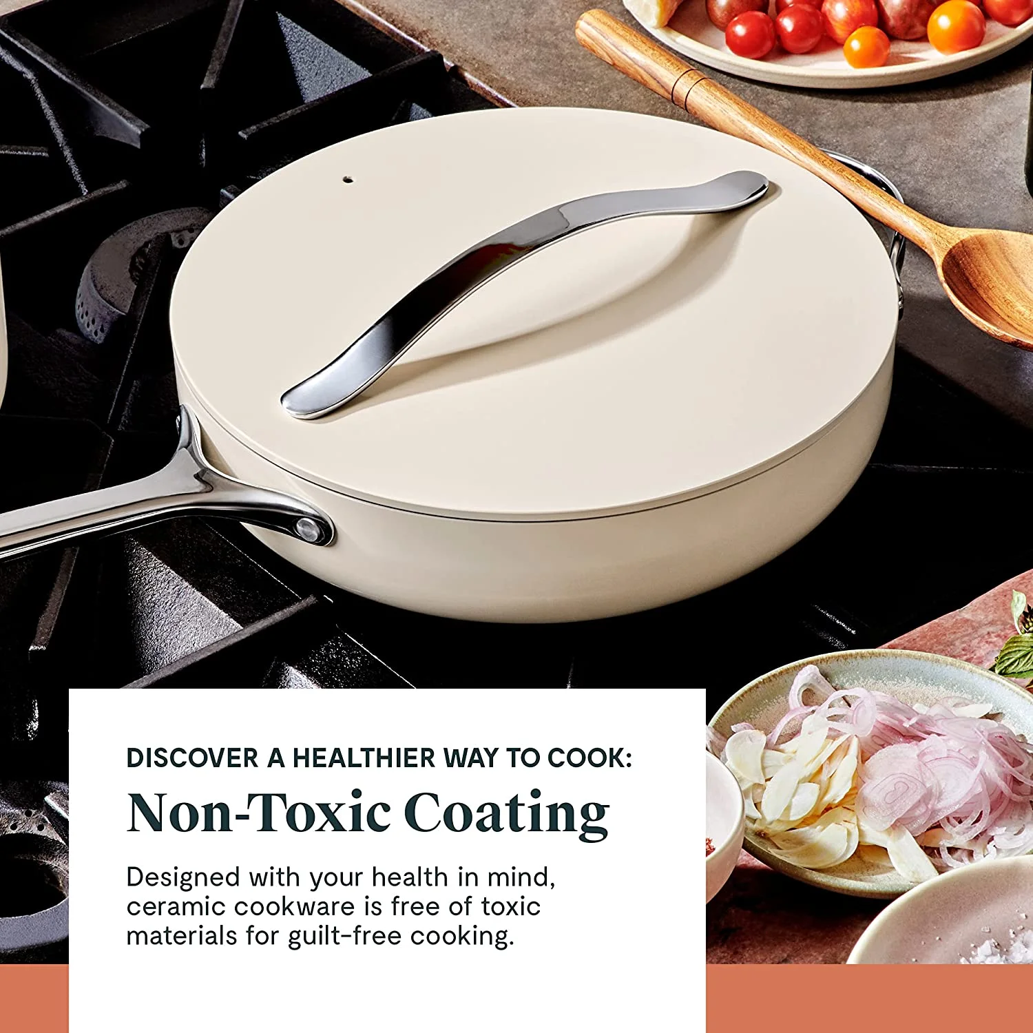 Caraway Nonstick Ceramic Cookware Set (12 Piece) Pots  Pans  Lids and Kitchen Storage - Non Toxic  PTFE &amp; PFOA Free - Oven Safe &amp; Compatible with All Stovetops (Gas  Electric &amp - Curated Treasures Market