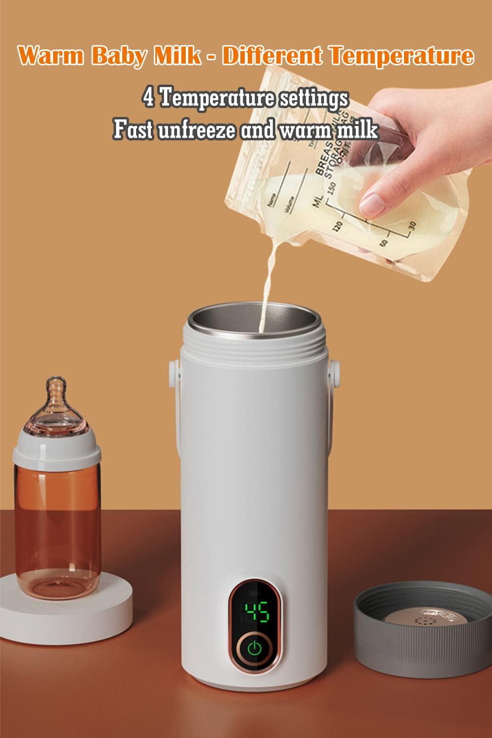 Cordless Portable Electric Kettle, 10 Minutes Fast Boiling 400ML Hot Water Boiler 304 Stainless Steel Travel Kettle with 27000mAh Rechargeable Battery for Outdoor, Road Trip, Travel