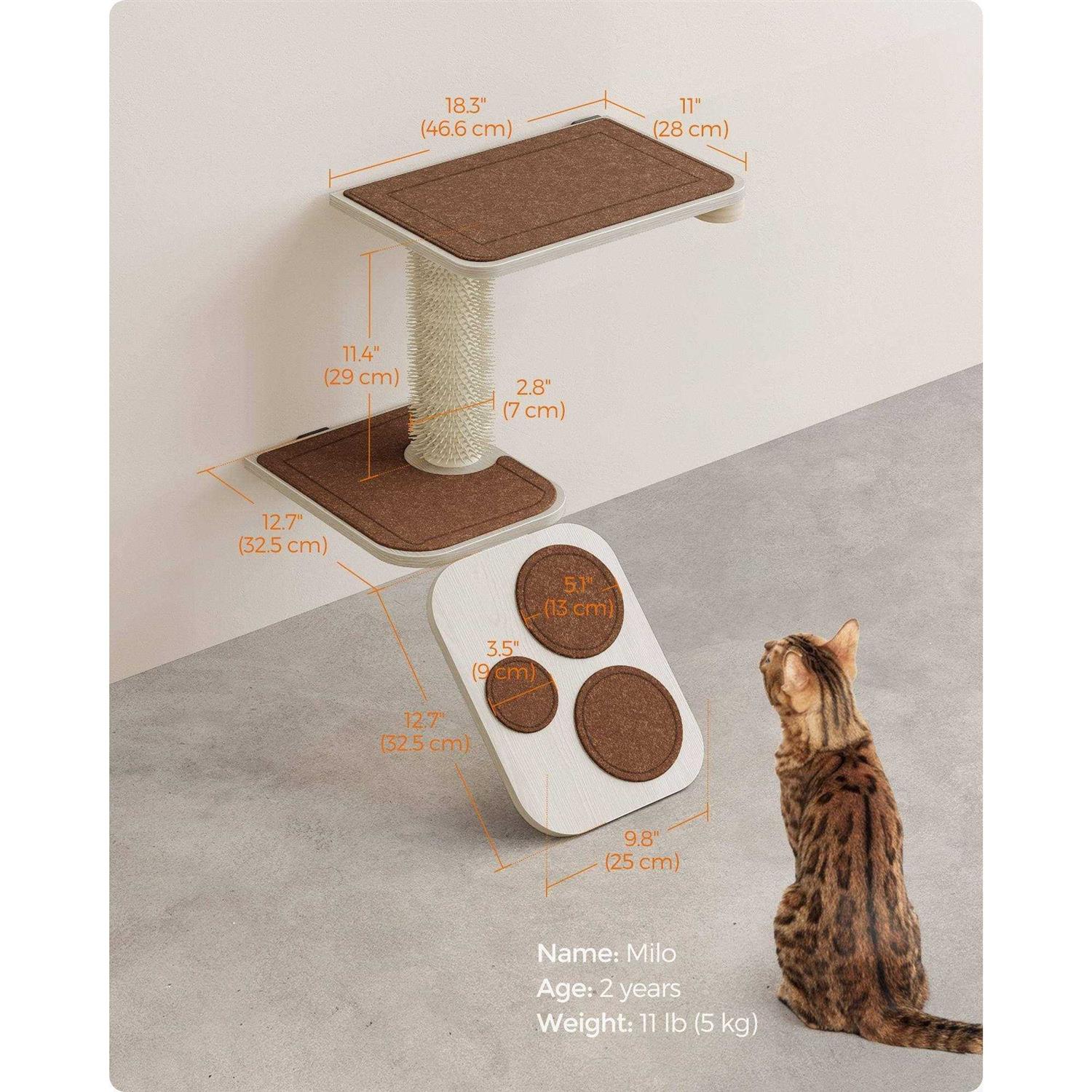 Feandrea Clickat Collection No.004 Cat Stairs Wall-Mounted Cat Ladder with Shelves - Pet Supplies online store