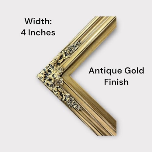 TV frame for Samsung The Frame TV, fits32,43, and 50 inch TVS. Antique Gold Finish (not for use with other models) Handmade wood ornate TV Frame