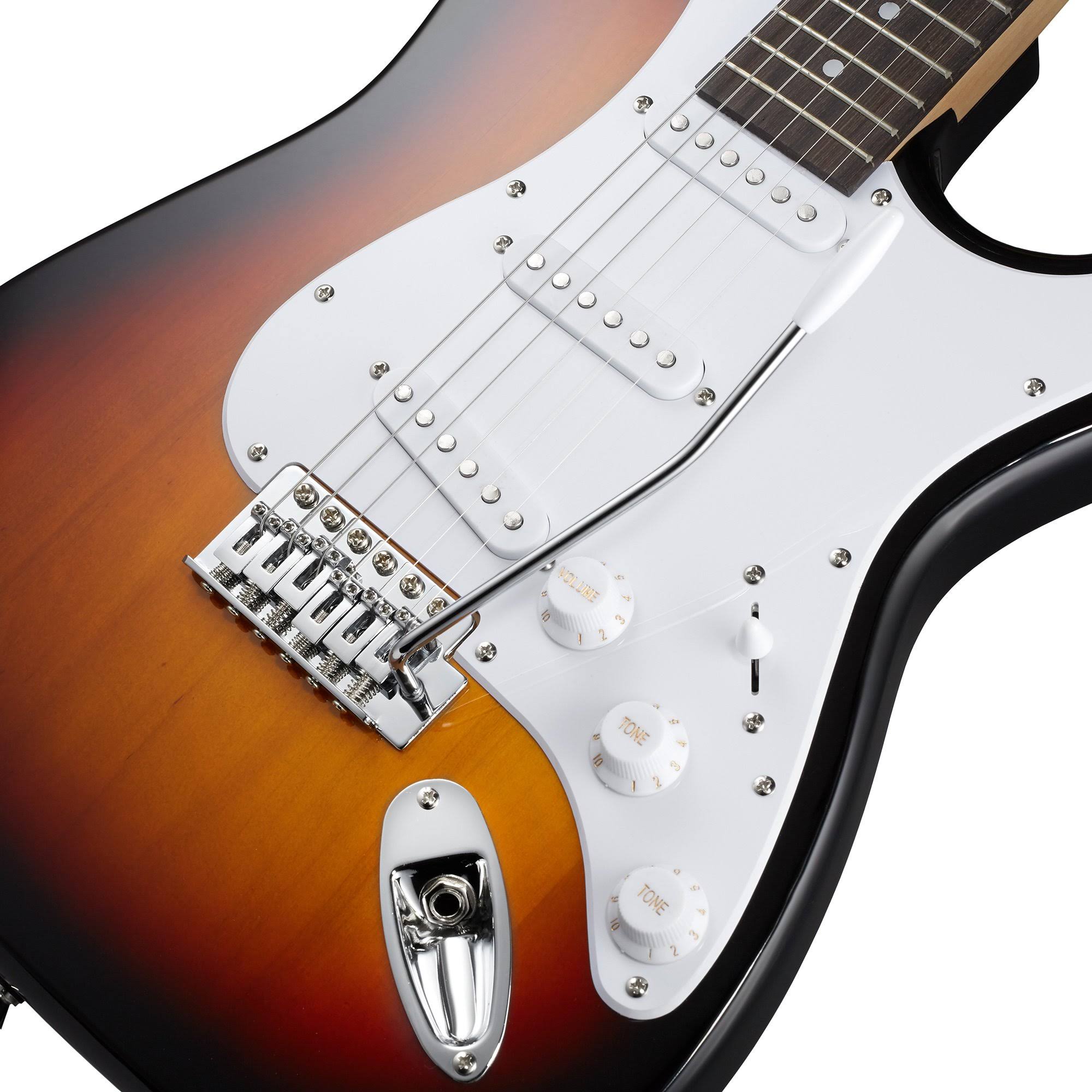 39-Inch Electric Guitar Bundle Sunburst-White