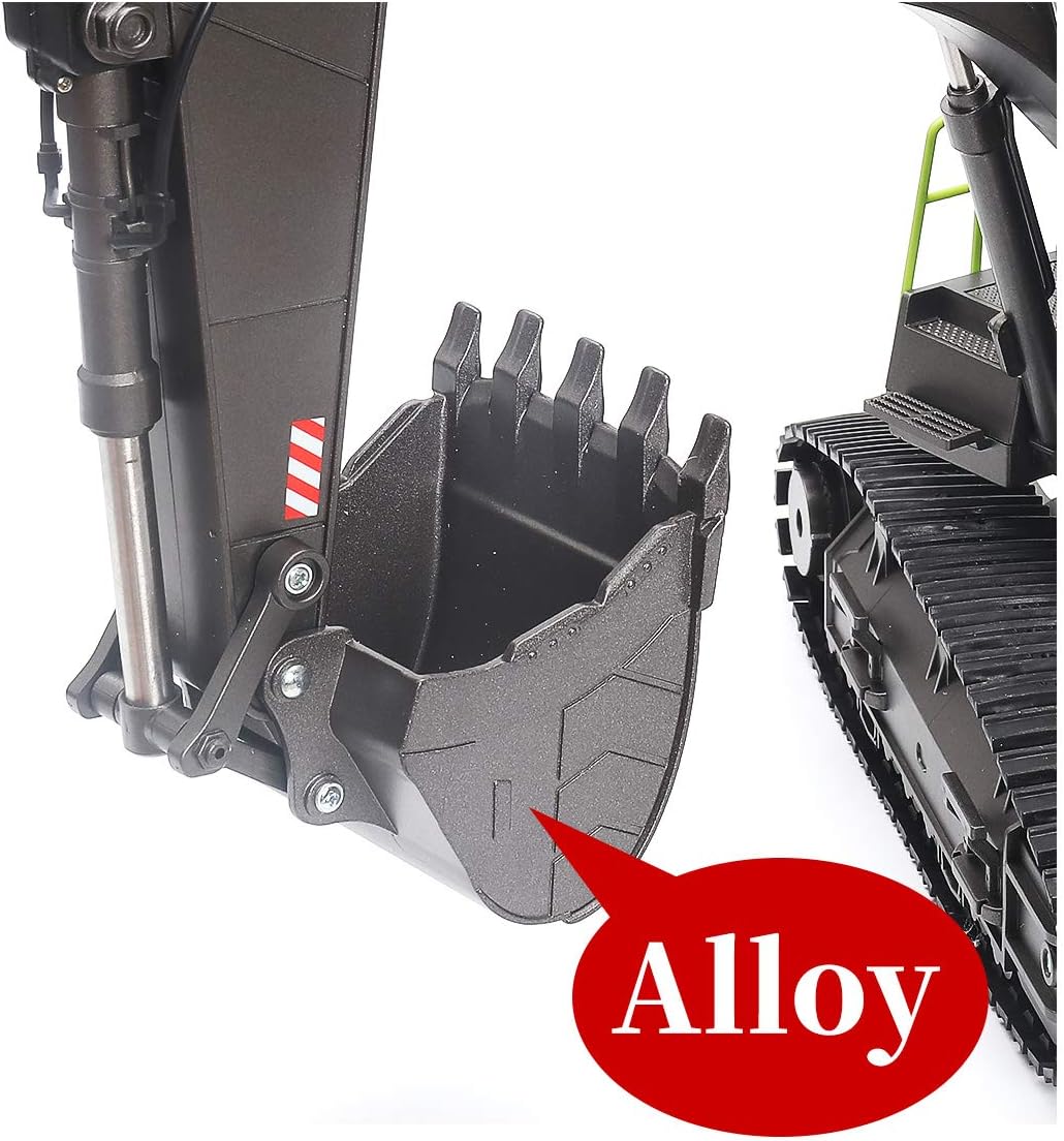 Huina 1593 rc Excavator for Kids Fully Functional Remote Control Excavator for Adults RC Construction Vehicle Toy with LED Light Sounds 2 Batteries… (HUINA 1593)