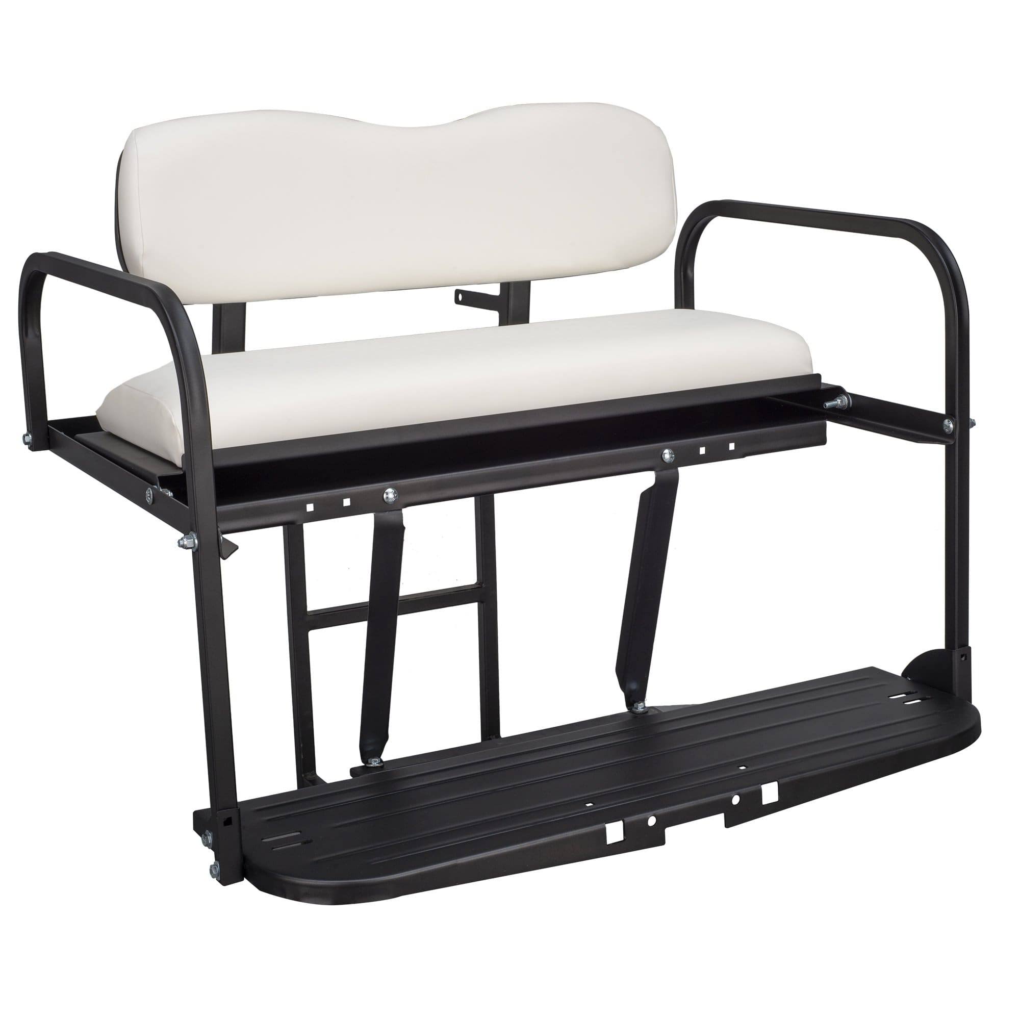 Gusto Aluminum Ezgo Golf Cart Rear Flip Seat (RXV, White)