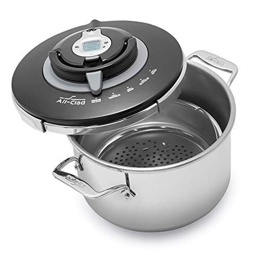 Allclad Automatic Outer Lid Stainless Steel Pressure Cooker With Steaming Basket pressure cooker