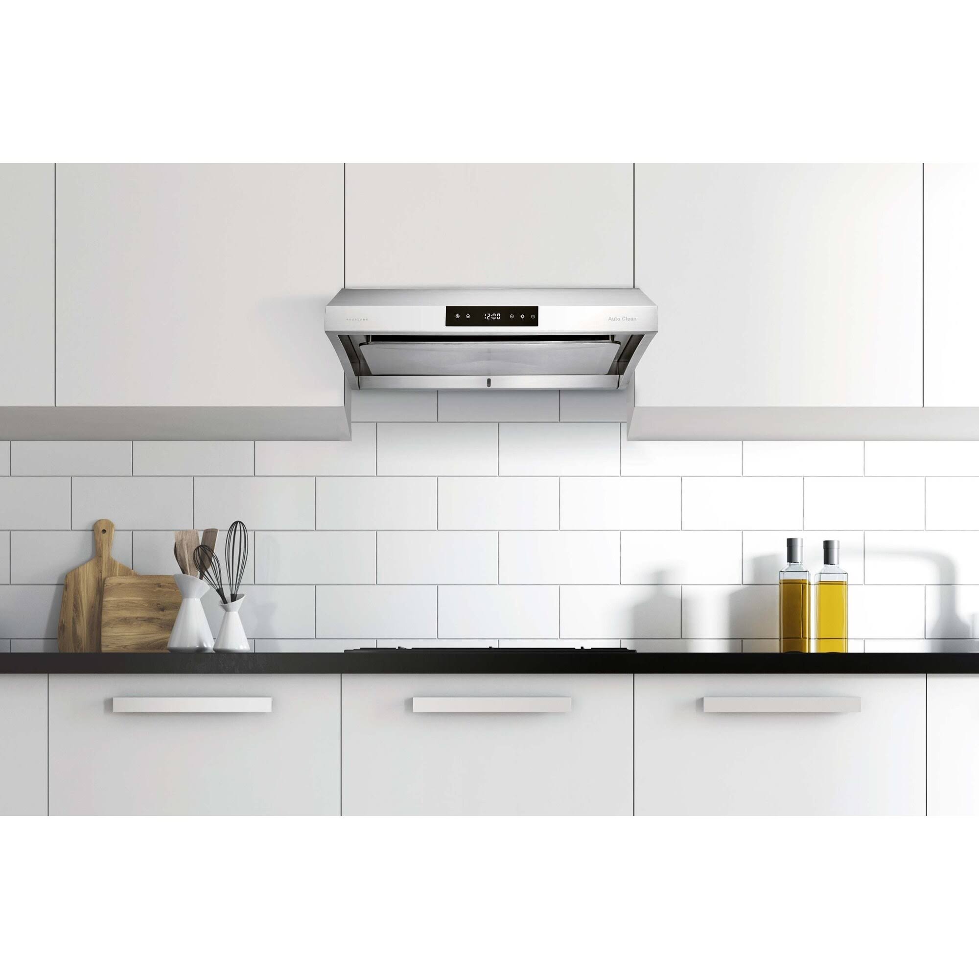 Hauslane PS38 30x22 Under Cabinet Range Hood , Atuo Steam Clean, 6 Speed, Energy-Saving LED - 30