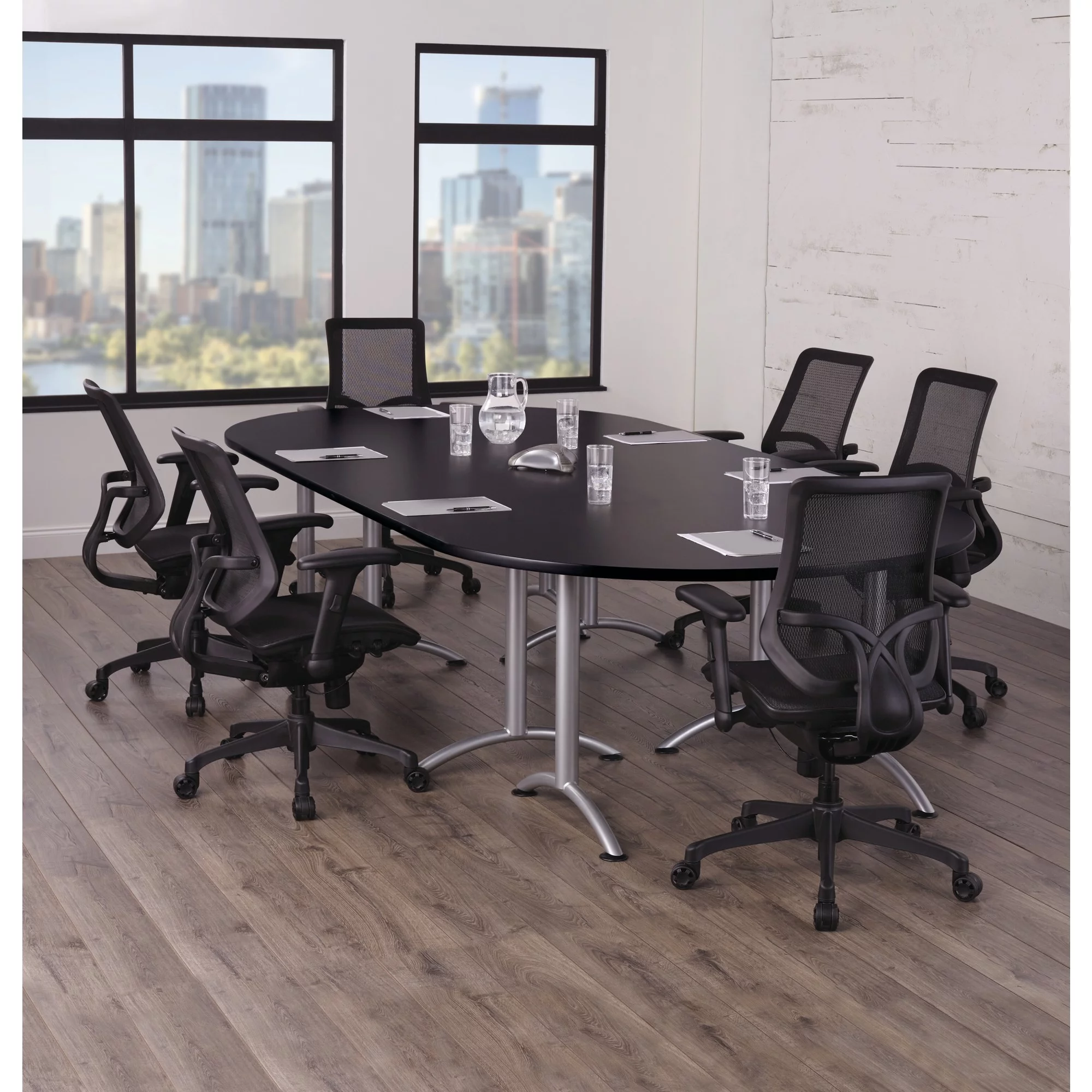 WorkPro® 1000 Series Ergonomic Mesh/Mesh Mid-Back Task Chair, Black/Black, BIFMA Compliant