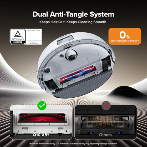 roborock Q8 Max Robot Vacuum and Mop Cleaner, DuoRoller Brush, 5500Pa Strong Suction, Lidar Navigation, Obstacle Avoidance, Multi-Level Mapping, Perfect for Pet Hair