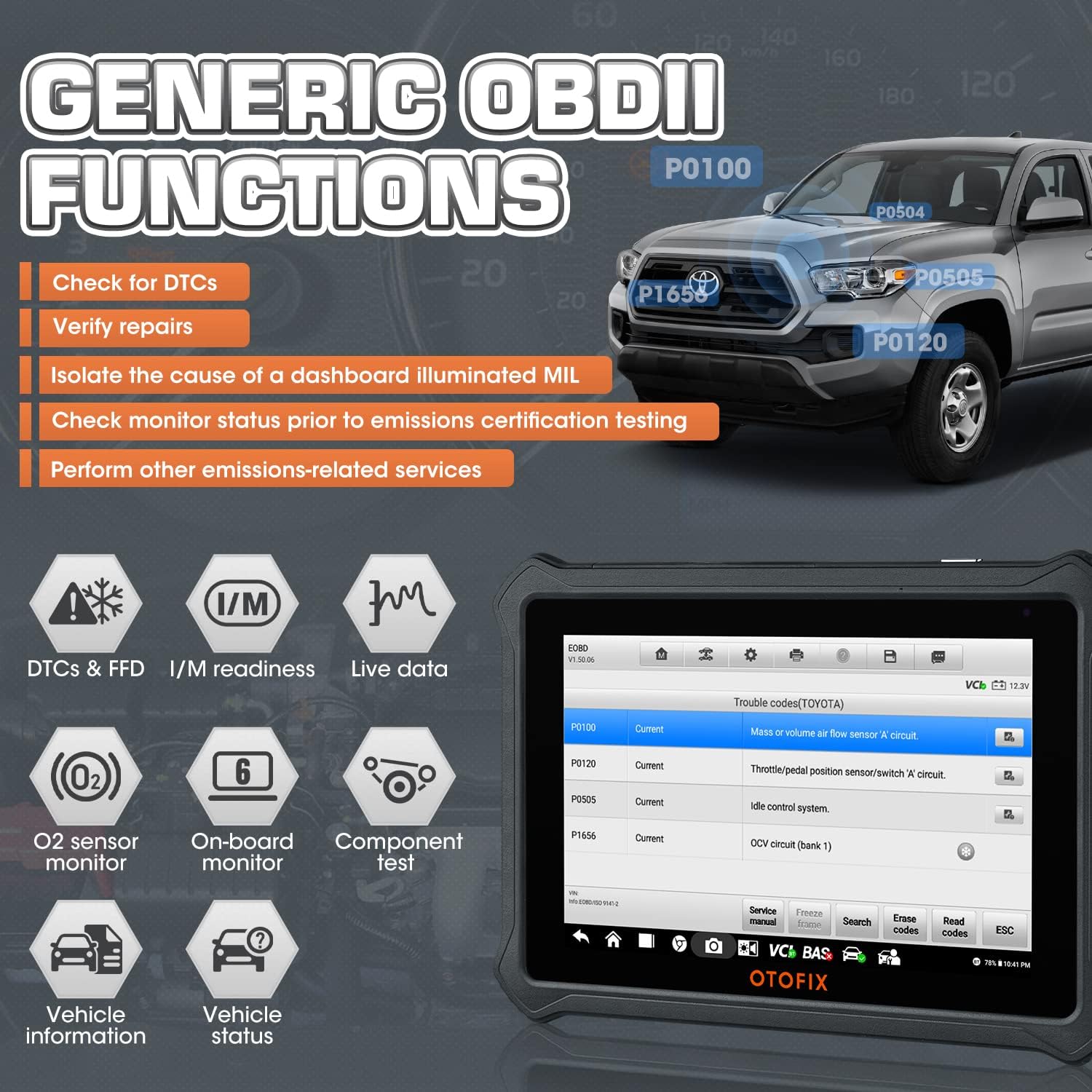 OTOFIX D1 Lite OBD2 Car Diagnostic Scan Tool - 2022 Upgrade of Autel Scanner MaxiCOM MK808BT MK808 MaxiCheck MX808, All System Diagnostics & 28+ Service, Auto VIN, Oil Reset, EPB, SAS, DPF, Throttle
