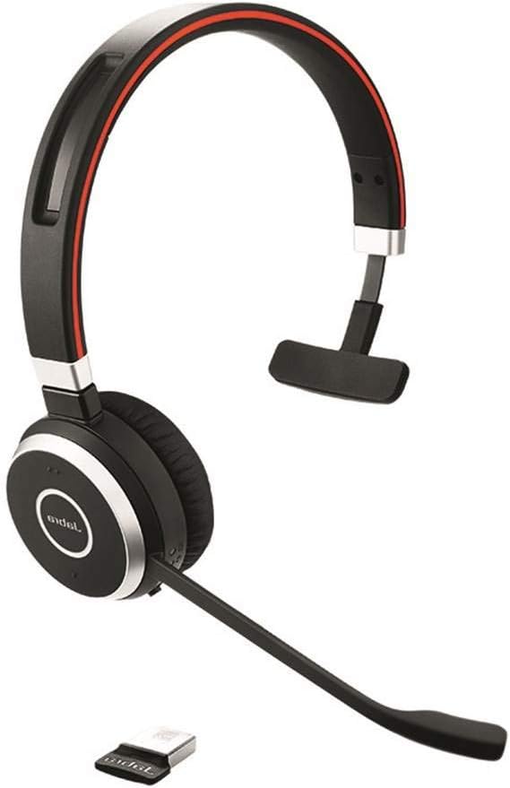 Jabra Evolve 65 MS Wireless Headset, Stereo – Includes Link 370 USB Adapter – Bluetooth Headset with Industry-Leading Wireless Performance, Advanced Noise-Cancelling Microphone, All Day Battery