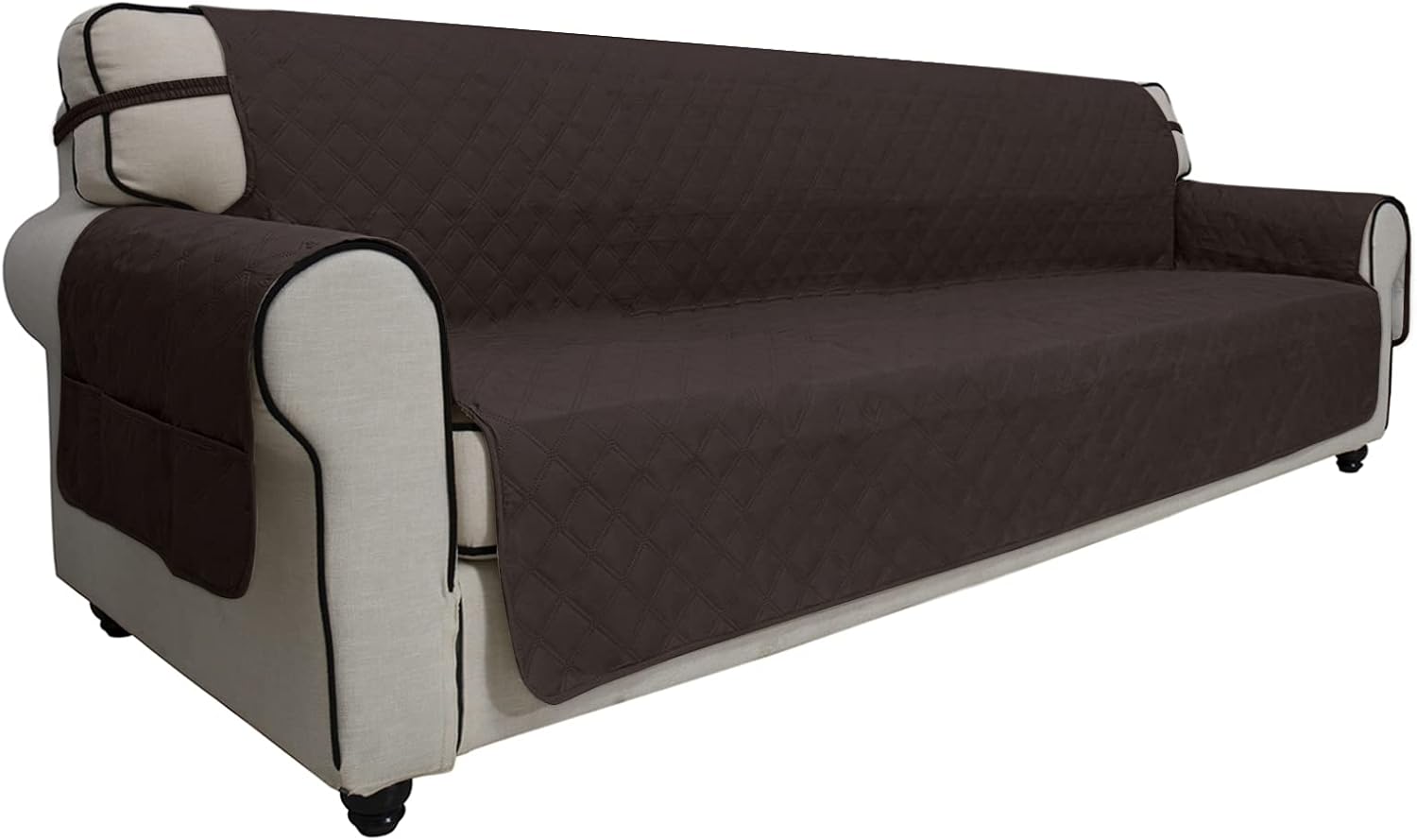 Easy-Going Sofa Slipcover Waterproof Couch Cover Non-Slip Sofa Cover for 3 Cushion Couch Seamless Whole Piece Fabric Furniture Protector for Pets Kids Children Dog Cat(Sofa, Gray)