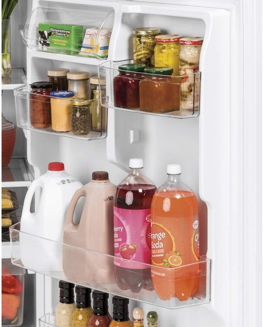 GE GTE22JTNRWW 33" Energy Star Top Freezer Refrigerator with 21.93 cu. ft. Capacity, Sliding Deli Drawer, LED Lighting and Upfront Temperature Controls in White