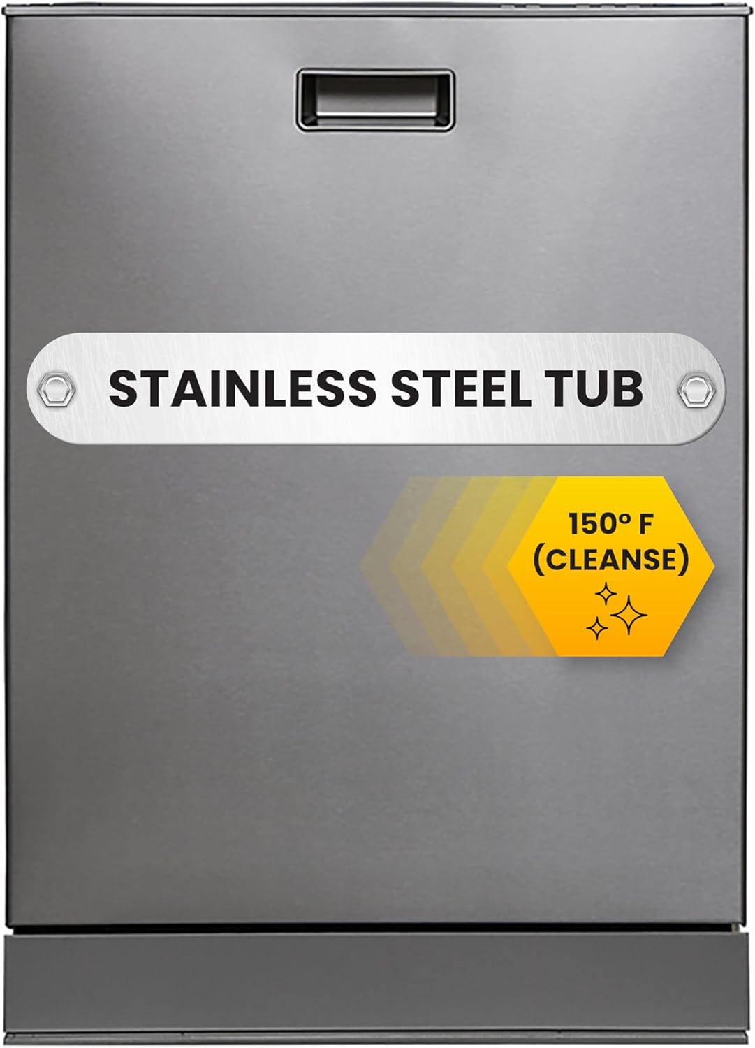 24" Top Control Built-in Dishwasher with Third Rack Finger Resistant in Stainless, Energy Star made in Europe