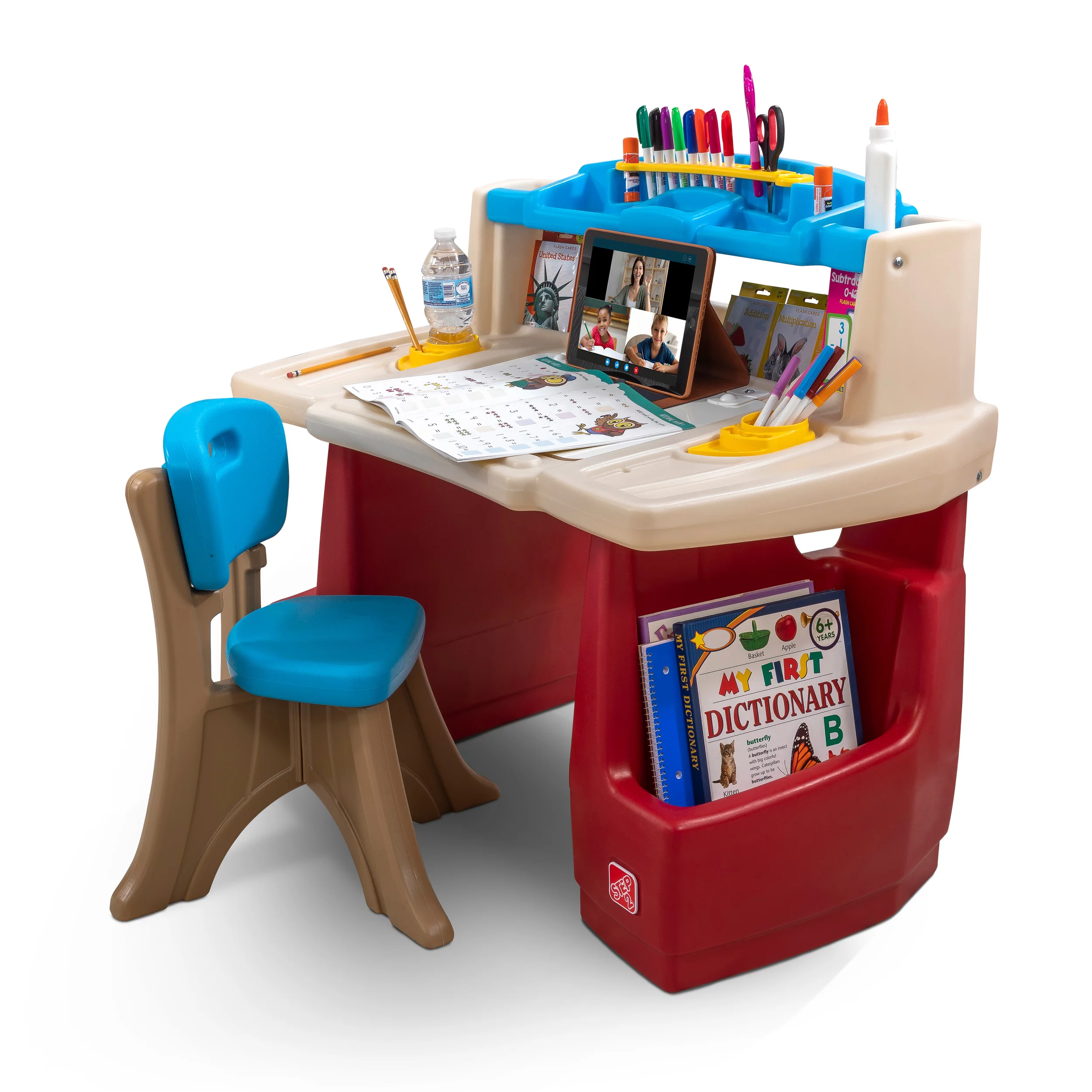 Step2 Deluxe Art Master Desk Plastic Kids Activity Center and Table