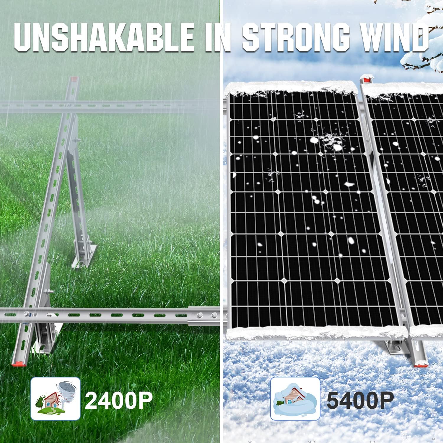 ECO-Worthy Adjustable Multi-Pieces Solar Panel Mounting Brackets Kit System for 1-4pcs Solar Panels