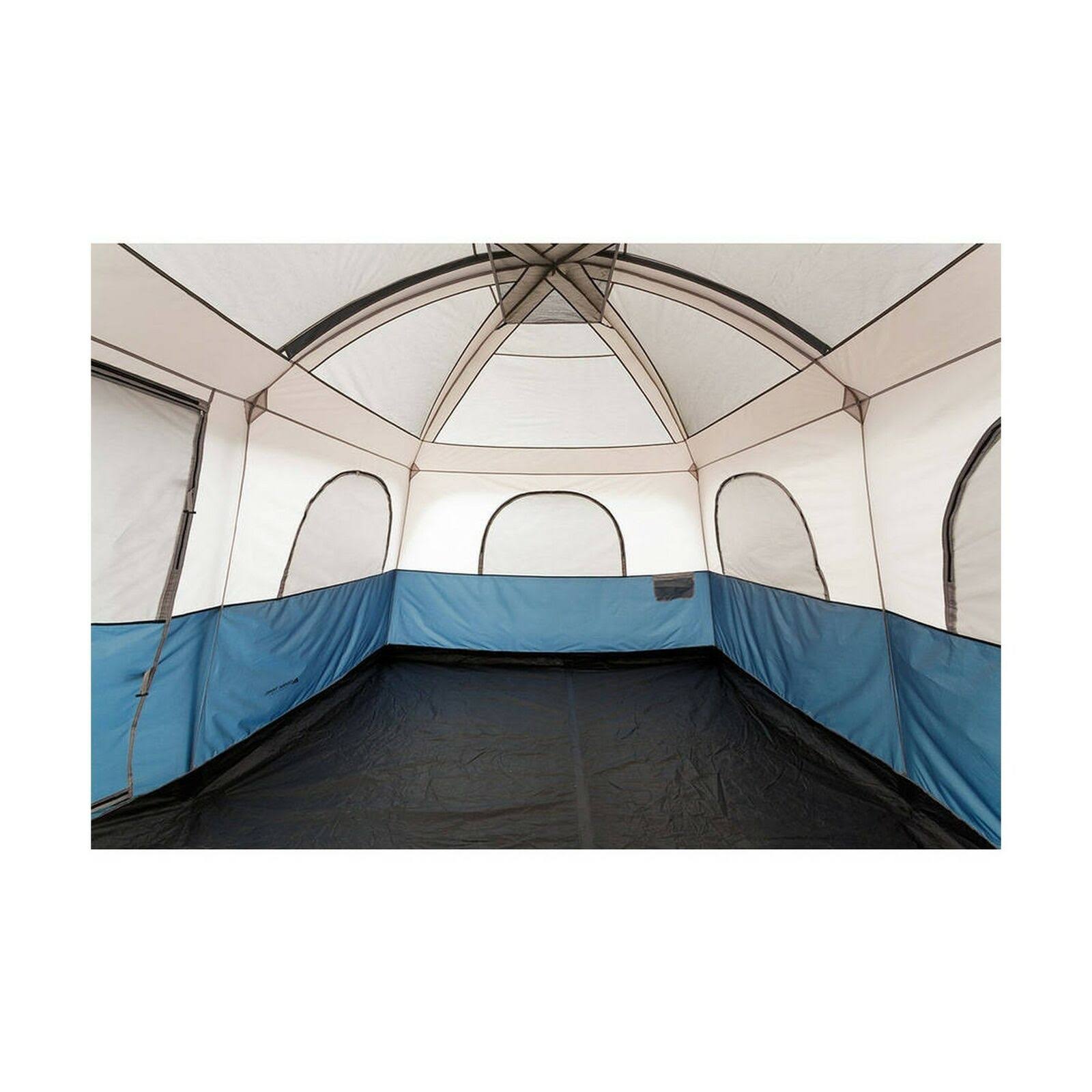 Ozark Trail 10 Person 2 Room Straight Wall Family Cabin Tent, Blue