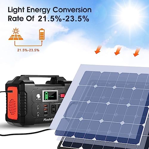 200W Portable Power Station, FlashFish 40800mAh Solar Generator With 110V AC Outlet/2 DC Ports/3 USB Ports, Backup Battery Pack Power Supply for CPAP Outdoor Adventure Load Trip Camping Emergency