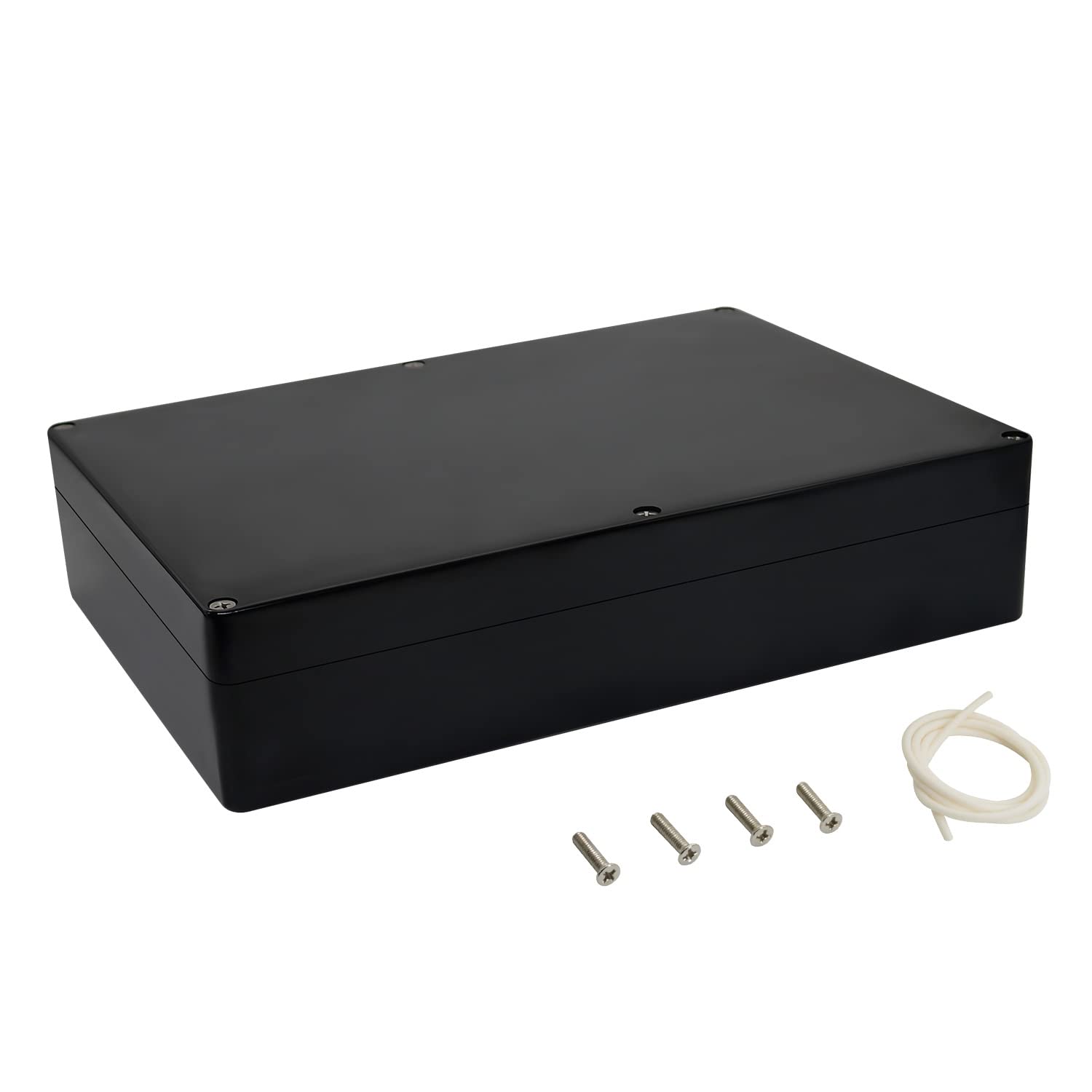 LeMotech ABS Plastic Electrical Project Case Power Junction Box, Project Box Black 10.4" x 7.2" x 3.7" (263 x 182 x 95 mm)(Pack of 1)