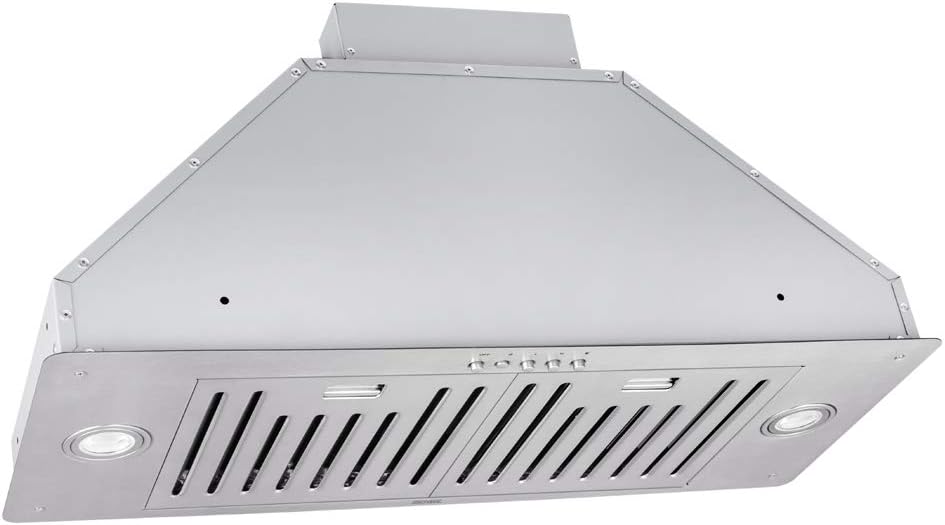 KOBE INX2730SQB-700-2 Brillia 30-inch Built-in/ Insert Range Hood, 3-Speed, 550 CFM, LED Lights, Baffle Filters, Stainless Steel