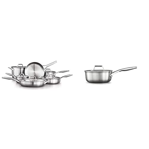 Calphalon Premier Stainless Steel Pots and Pans 8-Piece Cookware Set, Silver
