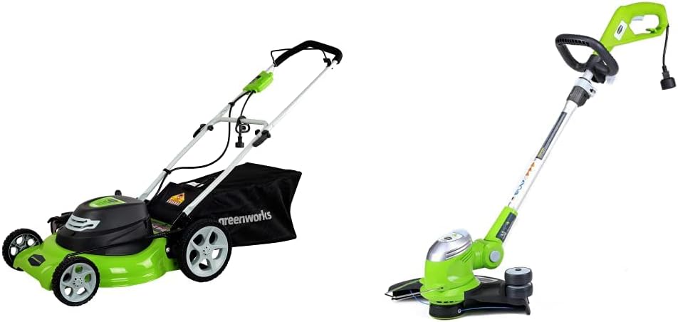 Greenworks 12 Amp 20-Inch 3-in-1Electric Corded Lawn Mower, 25022