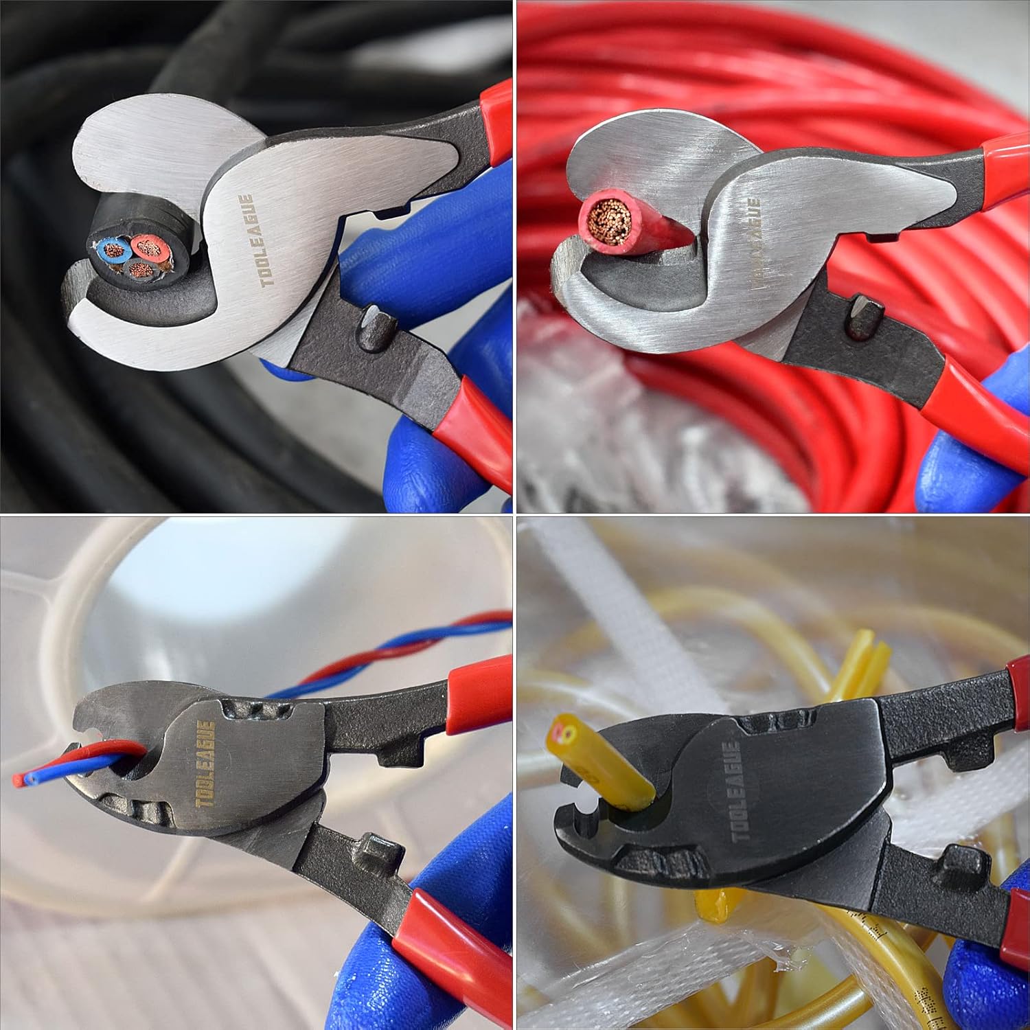 TOOLEAGUE 10 inches Cable Cutter,Heavy Duty Cable Cutting, High Leverage Cutter for Aluminum, Copper, Wire, Communications Cable