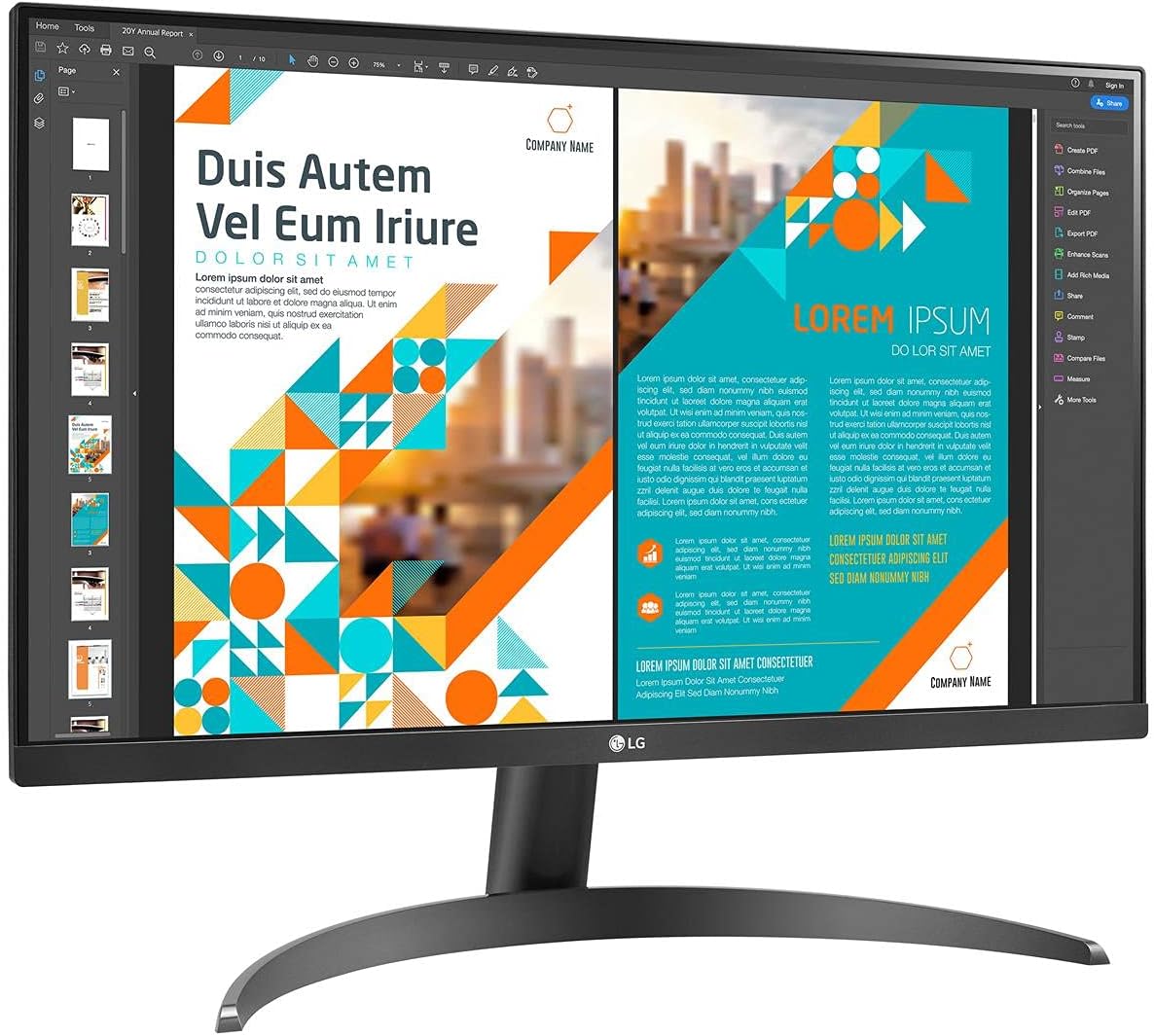 LG 24QP500-B 24” QHD (2560 x 1440) IPS Display, HDR 10, sRGB 99% Color Gamut, AMD FreeSync, Refresh Rate 75Hz, 3-Side Virtually Borderless Design - Black