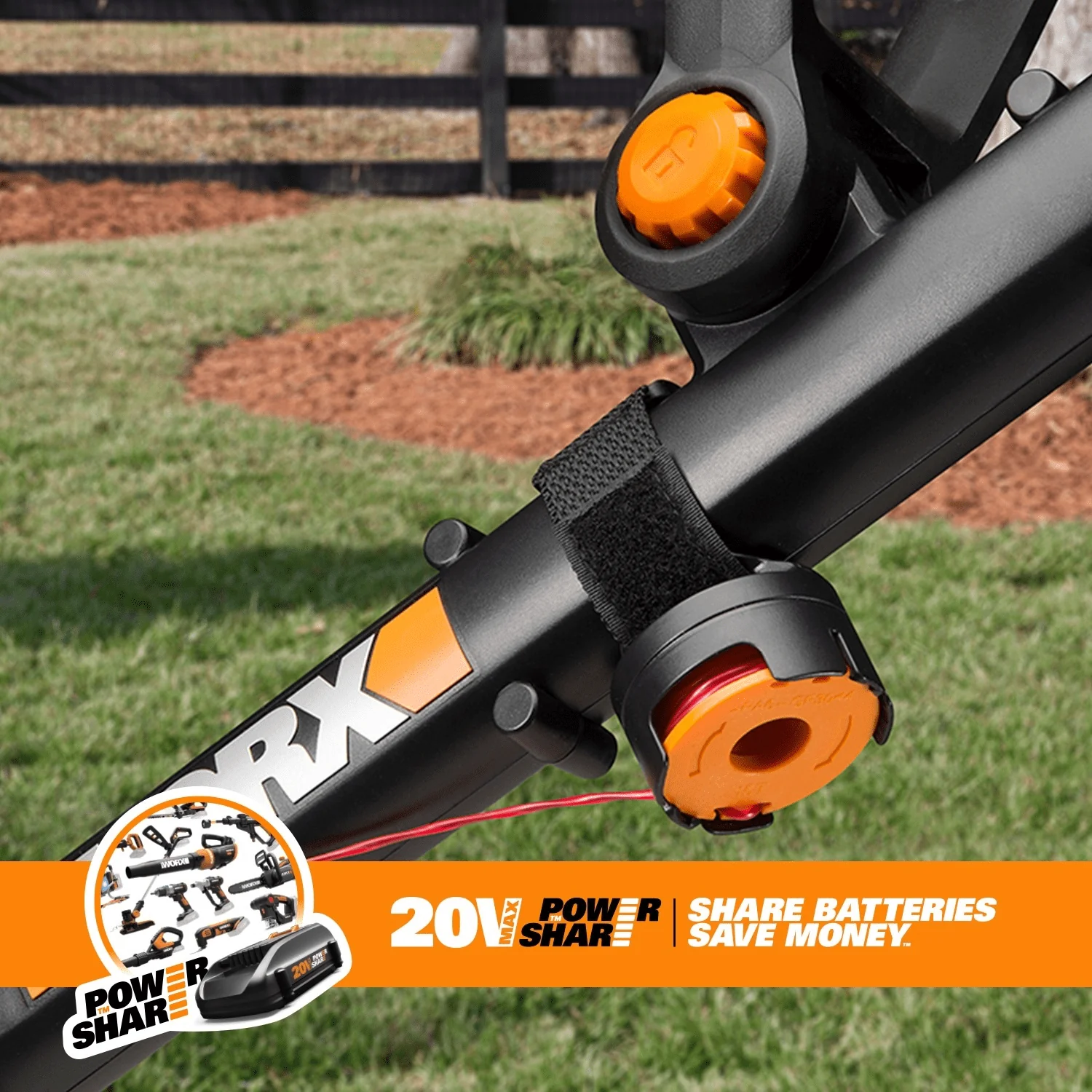 Worx WG170.2 20V Power Share GT Revolution 12 Cordless String Trimmer