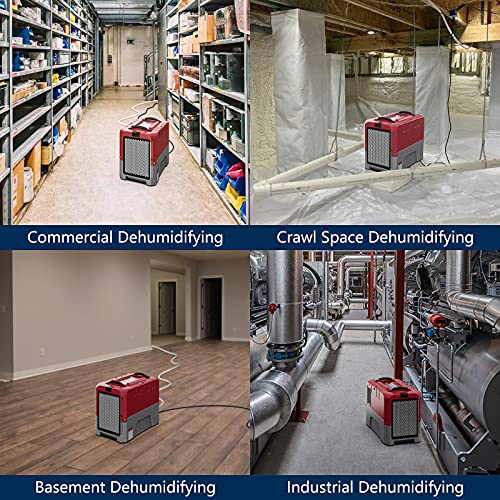 ALORAIR 180 PPD Commercial Dehumidifiers with Smart WiFi, Crawl Space Basement dehumidifier with Pump, Industry Water Damage Unit, Compact, Portable, Memory Starting, 5 Years Warranty, (Pack of 4)