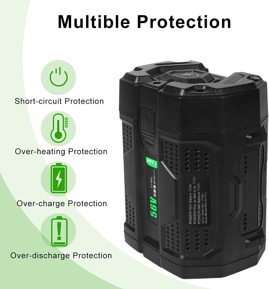 56 Volt 7.5 Ah Lithium Battery Replacement for BA4200 BA4200T BA5600T Batteries 7500mah with Power Indicator, Compatible with All Power Tools (Battery Holder Included)