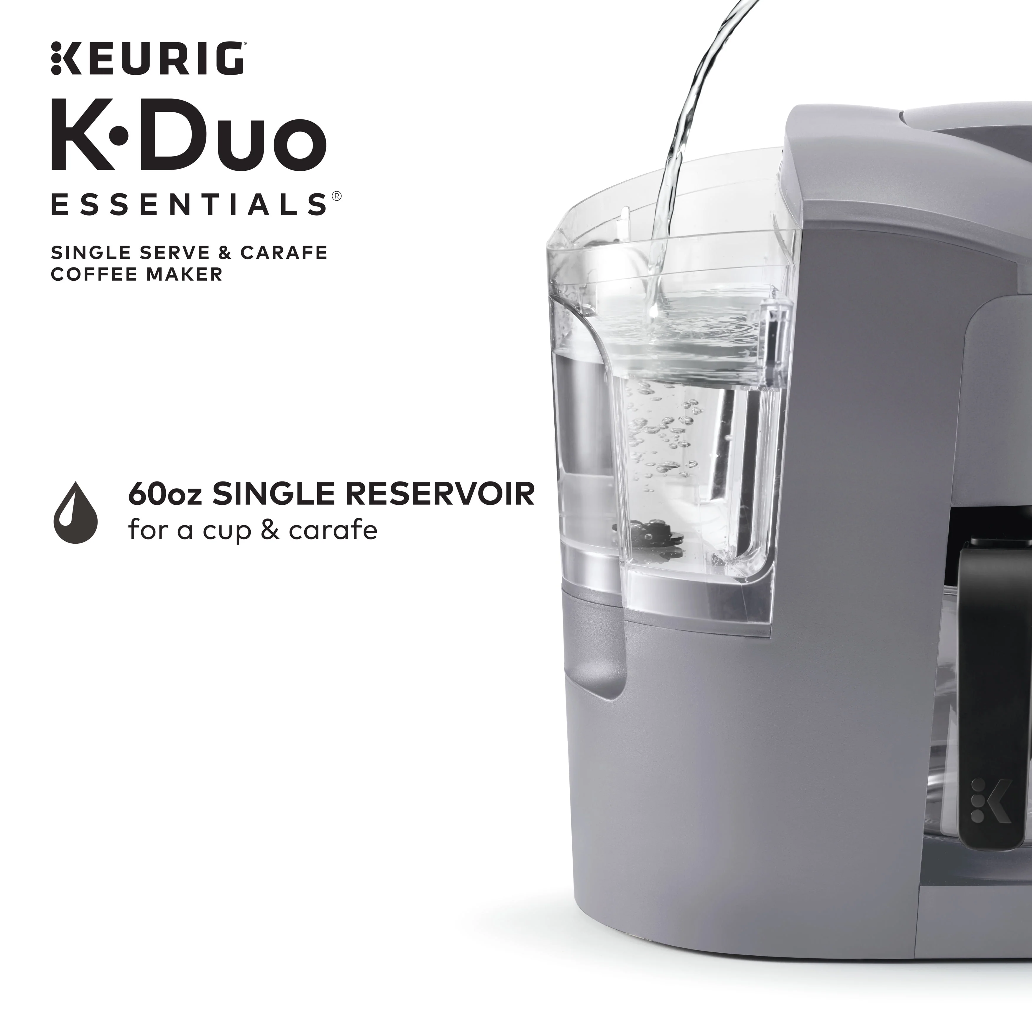 Keurig K-Duo Essentials Black Single-Serve K-Cup Pod Coffee Maker, Black