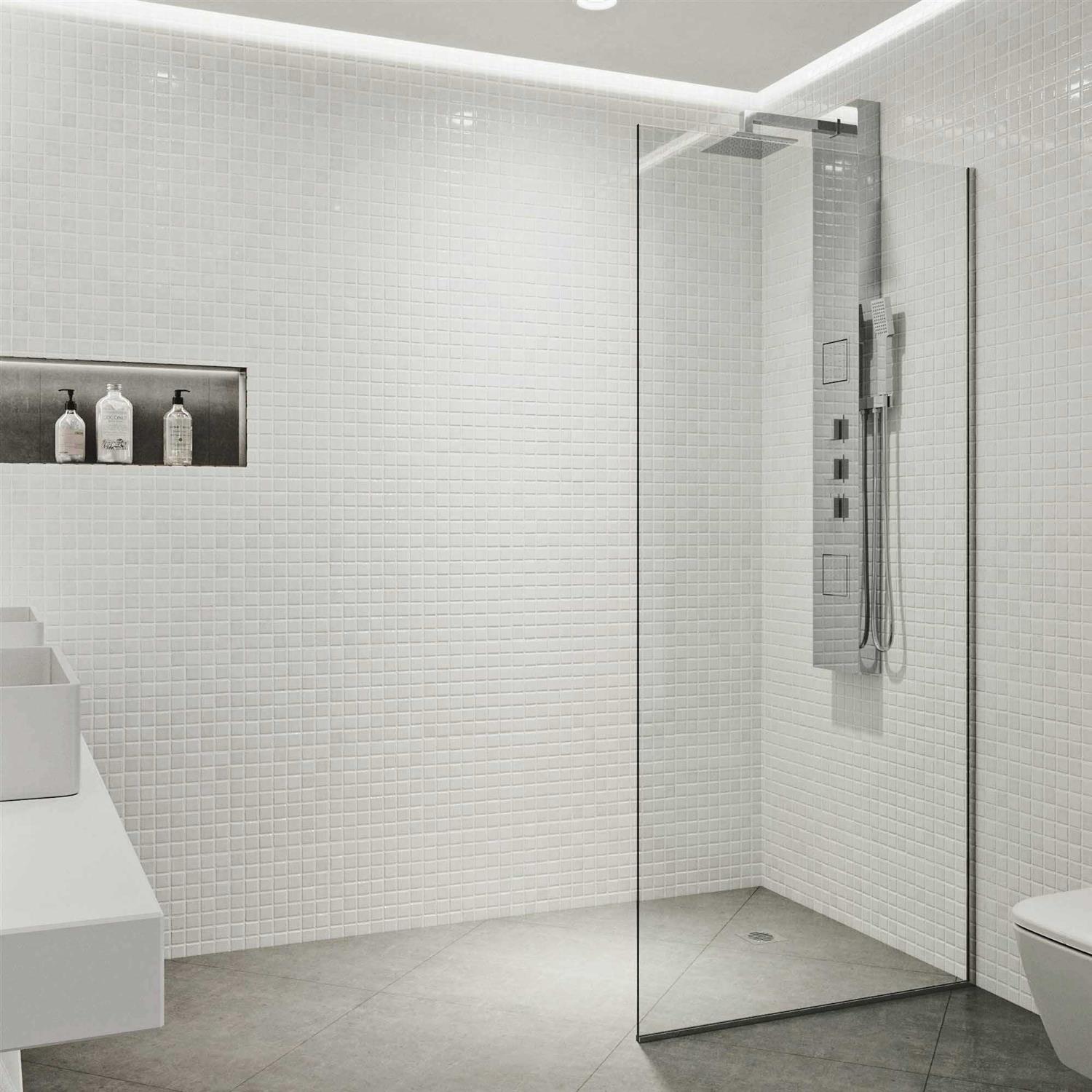Vigo VG6075CHCL3474 Zenith 34 x 74 inch Frameless Fixed Glass Shower Screen - Shop Hardware Tools Online Store