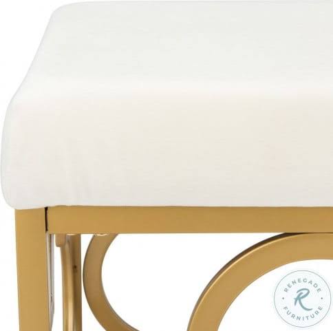 Safavieh Fleur Square Ottoman - Creme / Gold